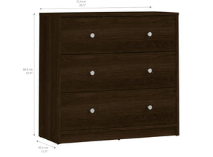 Tvilum Studio Collection 3-Drawer Dresser, Coffee