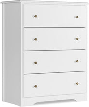 Vebreda Modern Drawer Dresser 4 Drawer Chest, White