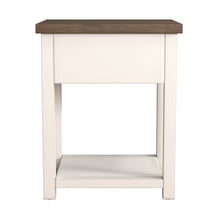 Lancaster Farmhouse Oak Top 1 Drawer Nightstand, Set of 2, Ivory