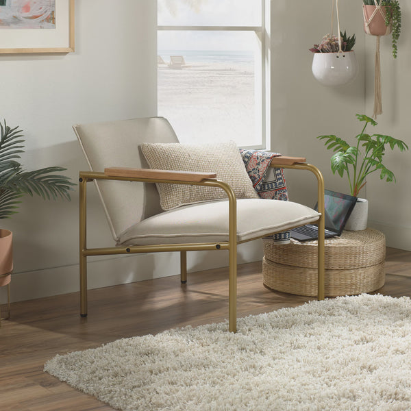 Sauder 423749 Coral Cape Lounge Chair, Ivory Finish