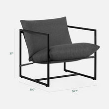 Zinus Hayden Metal Framed Sling Accent Chair, Dark Grey