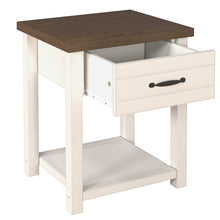 Lancaster Farmhouse Oak Top 1 Drawer Nightstand, Set of 2, Ivory