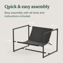Zinus Hayden Metal Framed Sling Accent Chair, Dark Grey