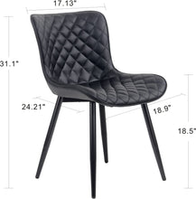 Kidol & Shellder Dining Chairs Set of 2 Black Living Room Chairs PU Upholstered Desk Chair,Loads Up to 300lbs,3 Mins Quick Assembly