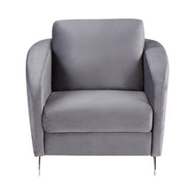 Sofia Gray Velvet Modern Chic Accent Armchair