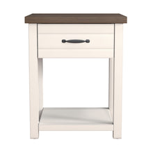 Lancaster Farmhouse Oak Top 1 Drawer Nightstand, Set of 2, Ivory
