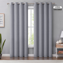 Melodieux Linen-textured Blackout Room-Darkening Thermal Insulated Curtains
