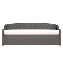 Zoey Tufted Upholstered Twin Daybed With Trundle by Hillsdale Living Essentials, Charcoal