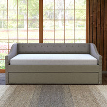 Boyd Sleep Manchester Gray Upholstered Tufted Daybed with Trundle, Twin