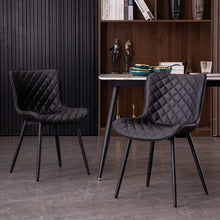 Kidol & Shellder Dining Chairs Set of 2 Black Living Room Chairs PU Upholstered Desk Chair,Loads Up to 300lbs,3 Mins Quick Assembly