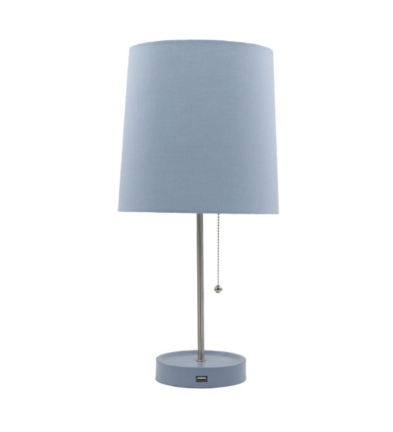 Simply Essential™ Metal Table Lamp with USB in Light Blue