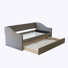 Boyd Sleep Manchester Gray Upholstered Tufted Daybed with Trundle, Twin