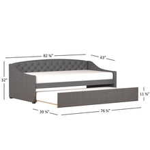 Zoey Tufted Upholstered Twin Daybed With Trundle by Hillsdale Living Essentials, Charcoal