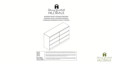 Brindle 6-Drawer Horizontal Dresser, Espresso Finish, by Hillsdale