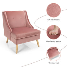Gymax Set of 2 Swoop Arm Accent Chair Modern Velvet Chair w/ Rubber Wood Legs