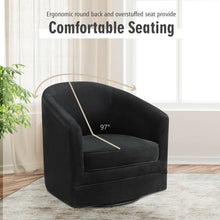 Gymax Set of 2 Modern Swivel Barrel Chair Velvet Accent Chair with Metal Base