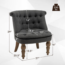 Gymax Set of 2 Upholstered Slipper Chairs Armless Accent Chairs w/ Beech Wood Legs