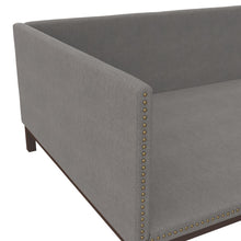 Bellamy Studios Mid Century Upholstered Modern Daybed, Full Size, Gray Linen