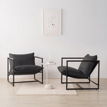 Zinus Hayden Metal Framed Sling Accent Chair, Dark Grey