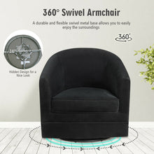 Gymax Set of 2 Modern Swivel Barrel Chair Velvet Accent Chair with Metal Base