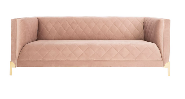 Safavieh Luanna Diamond Trellis Sofa in Dusty Rose