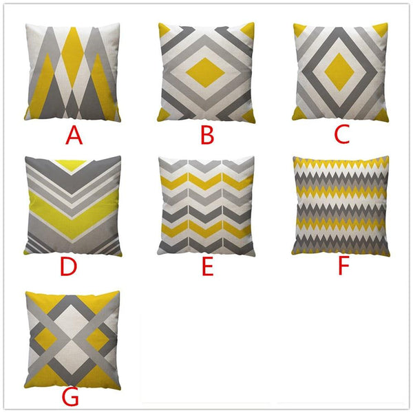 Yellow Geometric Pattern Throw Pillow
