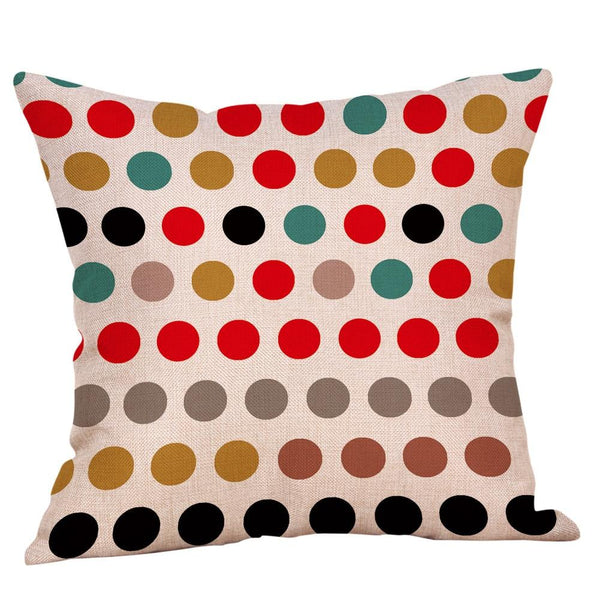 Geometric Printed Cotton Linen Pillow